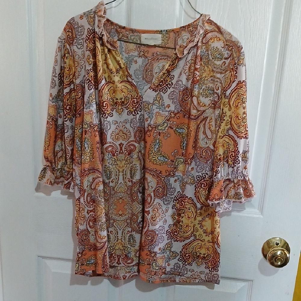 MELLODAY Multicolor Paisley Blouse